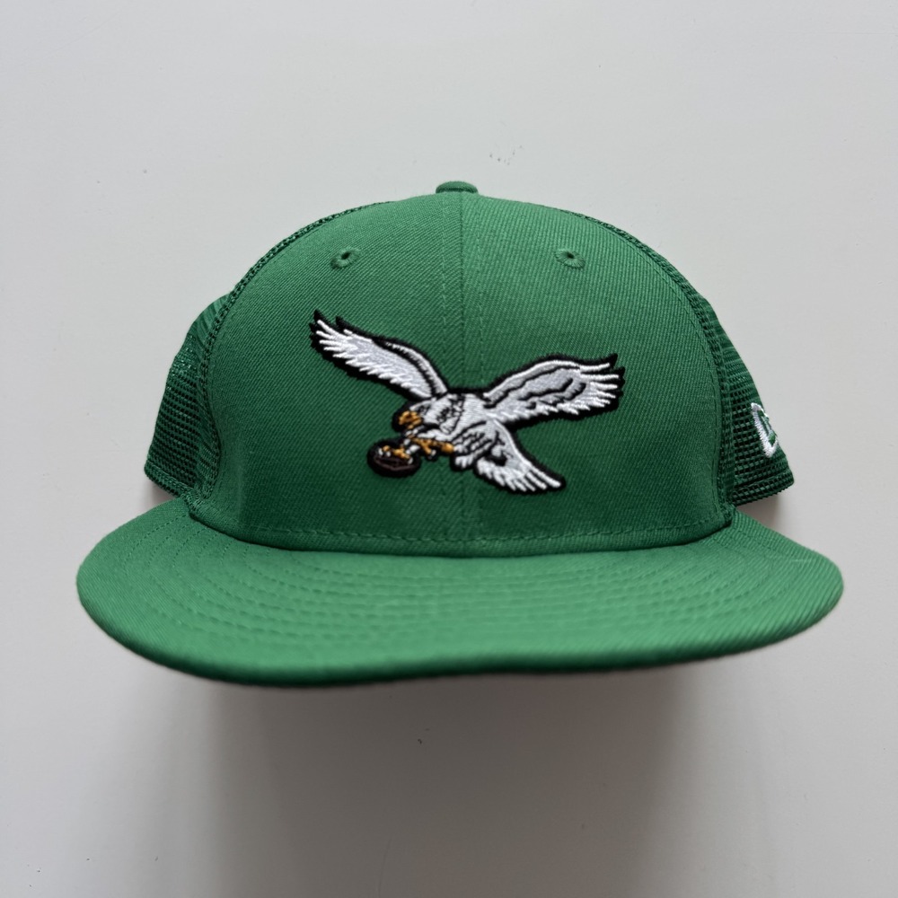 NEW ERA 59 Fifty Philadelphia Eagles Embroidered Logo Green Snapback Hat Trucker